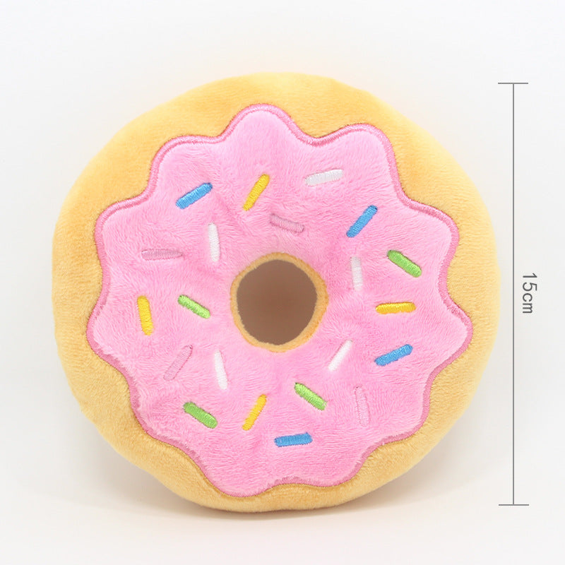 Squeaky Donut Plush Toy