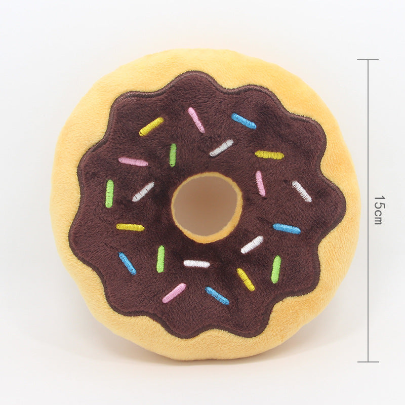Squeaky Donut Plush Toy