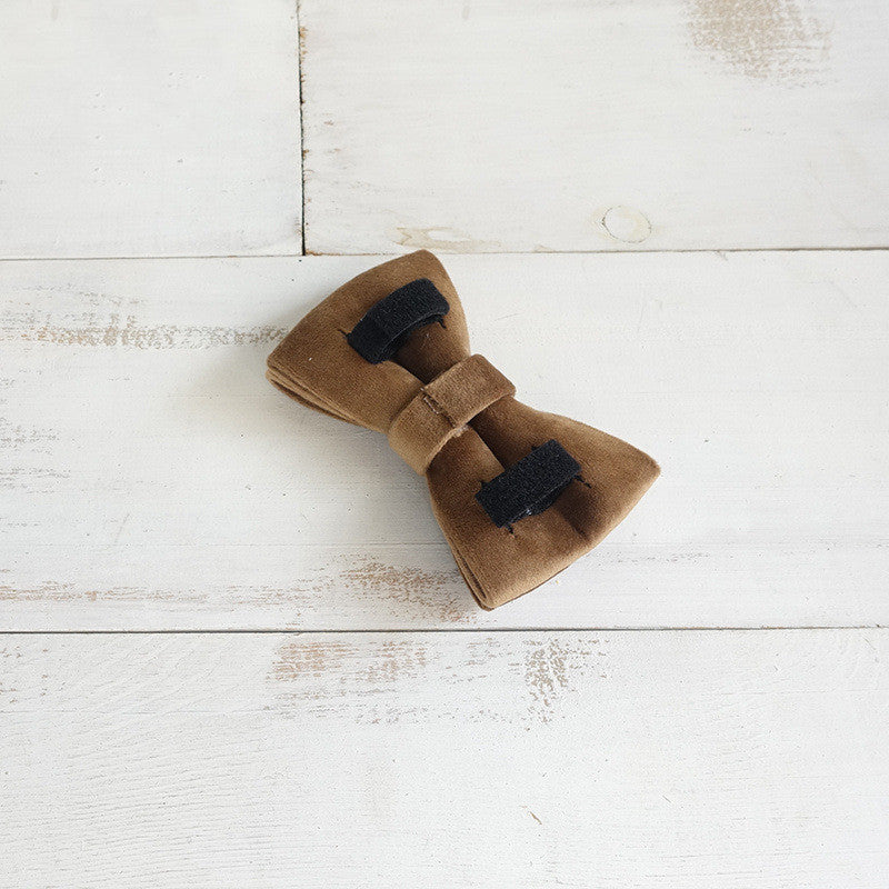 Brown Suede Bow